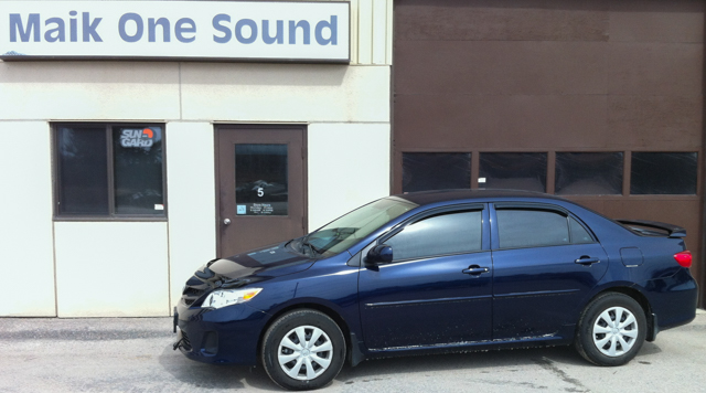 Toyota Corolla 2011 with professional window tint in North Bay